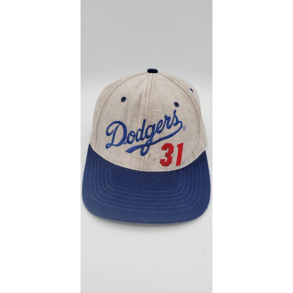 Vintage Dodgers 1990s Mike Piazza Snapback Hat MLB Baseball Cap